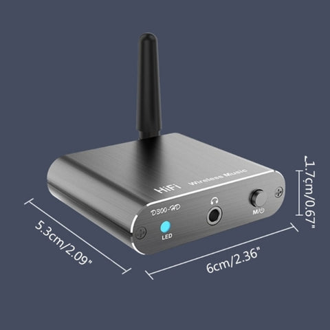 Bluetooth 5.2 Audio Receiver 3.5MM AUX Coaxial Fiber APTX HD Bluetooth Adapter, D300