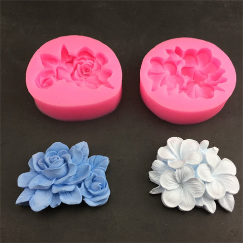 Silicone Handmade Mold Chocolate Epoxy Gypsum Fondant Mold, Gardenia, 3 Petals Frangipani