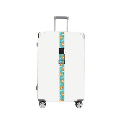 Luggage Fixed Anti-Mis-Opening Packing Strap, Honeycomb, Magic Color, Red Star, Travel Around, Smile, Rainbow, Blue Shiba Inu, Yellow Shiba Inu