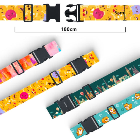 Luggage Fixed Anti-Mis-Opening Packing Strap, Honeycomb, Magic Color, Red Star, Travel Around, Smile, Rainbow, Blue Shiba Inu, Yellow Shiba Inu