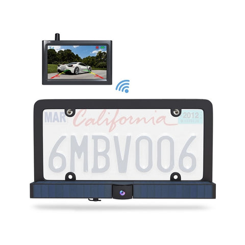 Solar HD Wireless Integrated License Plate Frame Display Camera, BC01