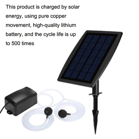 Plug-in Solar Aeration Pump Power Storage Aquarium Oxygen Pump, Solar Aeration Pump