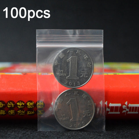 100pcs  Perforated Ziplock Bag Thickened Transparent Packaging Bag Plastic Sealed Bag, 4 x 6cm, 5 x 7cm, 6 x 9cm, 7 x 10cm, 8 x 12cm, 10 x 15cm