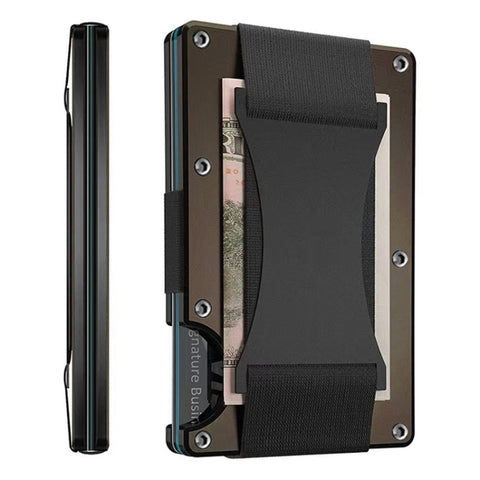 Credit Card Holder Wallets RFID Blocking Slim Metal Card Clip, Black, Grey, Royal Blue, Army Green, Dark Green, Coffee, Fluorescent Green, Carbon Fiber Pattern, Real Carbon Fiber (Light), Real Carbon Fiber (Matte), Red, Blue, Orange, Rainbow           ...