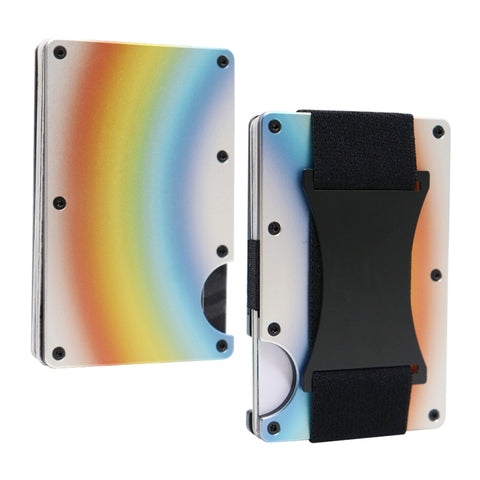 Credit Card Holder Wallets RFID Blocking Slim Metal Card Clip, Black, Grey, Royal Blue, Army Green, Dark Green, Coffee, Fluorescent Green, Carbon Fiber Pattern, Real Carbon Fiber (Light), Real Carbon Fiber (Matte), Red, Blue, Orange, Rainbow           ...