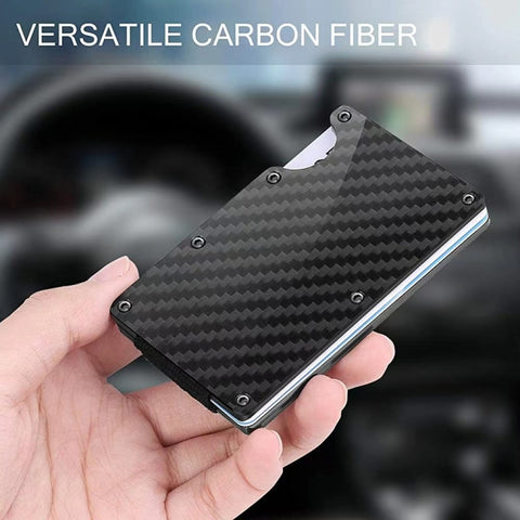 Credit Card Holder Wallets RFID Blocking Slim Metal Card Clip, Black, Grey, Royal Blue, Army Green, Dark Green, Coffee, Fluorescent Green, Carbon Fiber Pattern, Real Carbon Fiber (Light), Real Carbon Fiber (Matte), Red, Blue, Orange, Rainbow           ...