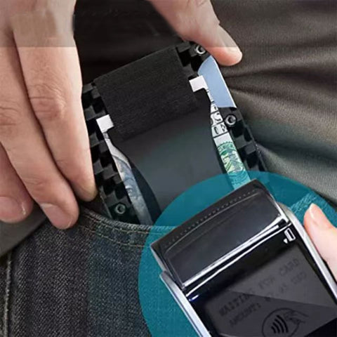 Credit Card Holder Wallets RFID Blocking Slim Metal Card Clip, Black, Grey, Royal Blue, Army Green, Dark Green, Coffee, Fluorescent Green, Carbon Fiber Pattern, Real Carbon Fiber (Light), Real Carbon Fiber (Matte), Red, Blue, Orange, Rainbow           ...
