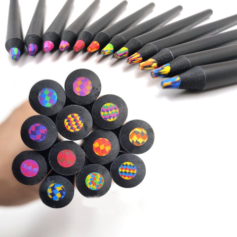 12pcs /Set  Rainbow Pencils Wooden Colored Pencil For Kids Adults Art Drawing