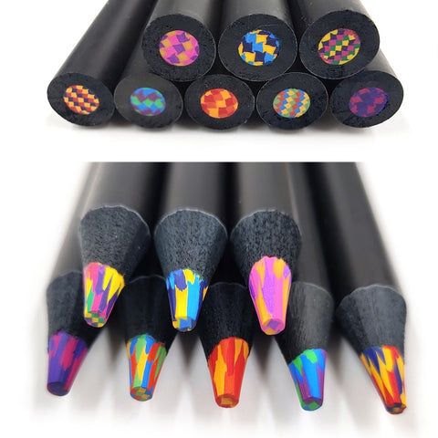 8 In 1 Rainbow Pencils Set Wooden Colored Pencil for Kids Adults Art Drawing, 8 In 1