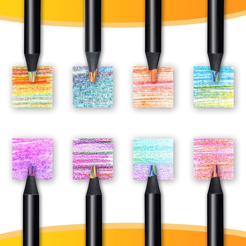 8 In 1 Rainbow Pencils Set Wooden Colored Pencil for Kids Adults Art Drawing, 8 In 1