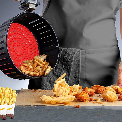 Air Fryer Reusable Silicone Liner Mat Non-Stick Steamer Pad Kitchen Accessories, Round 20cm Black, Round 20cm Red, Square Black 20.2cm, Square Red 20.2cm, Square Red 23cm, Square Black 23cm