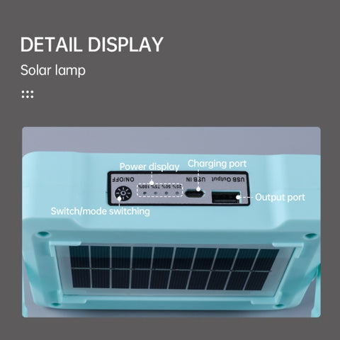 Solar Flood Light Portable Flashlight Emergency Work Light, 144 LEDs
