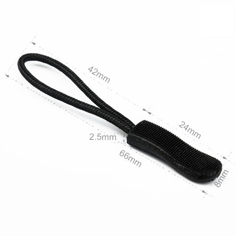 10pcs /Pack TPU Plastic Slider Zipper Cord Caterpillar Puller