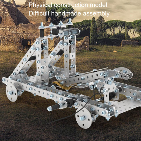 Puzzle Toys Intelligence Hand Assembly Mechanical Gear Transmission Building Blocks High Difficulty Metal Model, 580pcs Stone Throwing Machine, 660pcs Crossbow, 820pcs Dragon Crossbow, 500pcs Twisted Rock Thrower