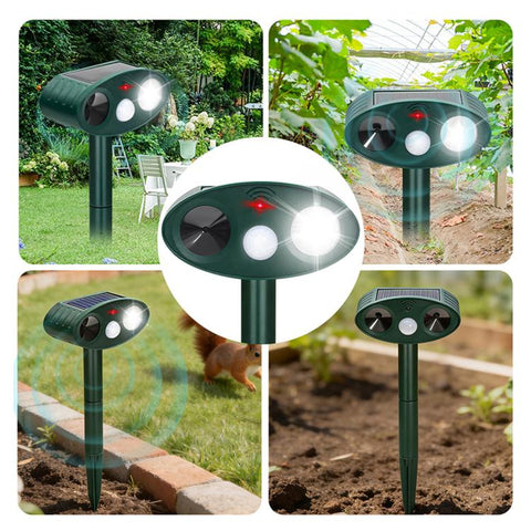Outdoor Solar-Powered Ultrasonic Animal Repellent, 708, 708B
