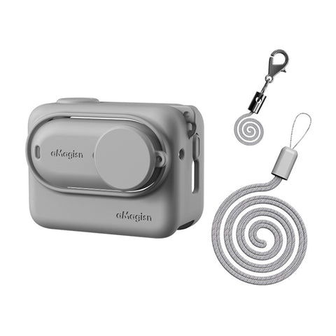 For Insta360 GO 3 AMagisn Silicone Body Cover Protective Case With Lanyard
