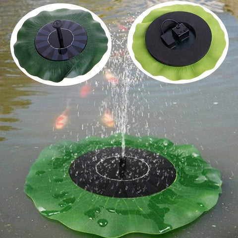 Lotus Leaf Solar Fountain Outdoor Garden Floating Landscaping, 28cm