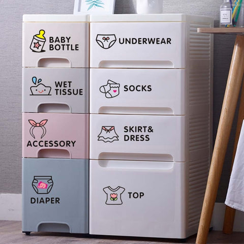 Baby Room Bedroom Wall Sticker Girls Baby Clothes Logo Classification Removable Stickers