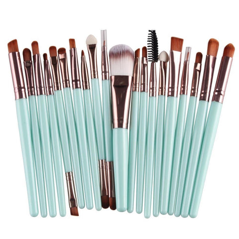 20pcs/set Wooden Handle Makeup Brush Set Beauty Tool Brushes, Coffee, Gold+Black, Black+White, Full Black, Black+Coffee, Brown+White, Gold+Pink, Brown+Green, Brown+Pink, Brown+Black, Gold+White, Gold+Green, Black+Green, Black+Pink, Brown+Purple        ...