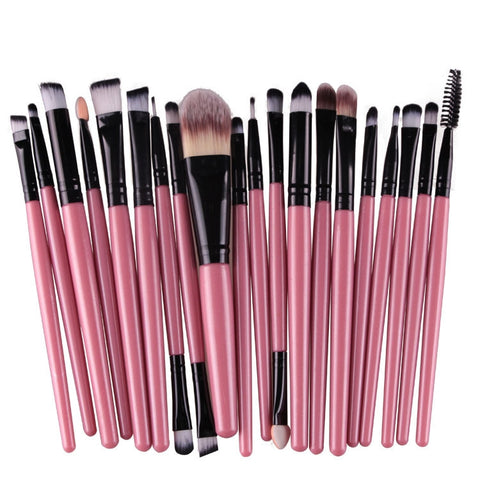 20pcs/set Wooden Handle Makeup Brush Set Beauty Tool Brushes, Coffee, Gold+Black, Black+White, Full Black, Black+Coffee, Brown+White, Gold+Pink, Brown+Green, Brown+Pink, Brown+Black, Gold+White, Gold+Green, Black+Green, Black+Pink, Brown+Purple        ...