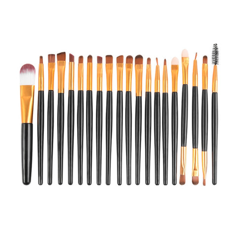 20pcs/set Wooden Handle Makeup Brush Set Beauty Tool Brushes, Coffee, Gold+Black, Black+White, Full Black, Black+Coffee, Brown+White, Gold+Pink, Brown+Green, Brown+Pink, Brown+Black, Gold+White, Gold+Green, Black+Green, Black+Pink, Brown+Purple        ...