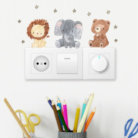 Cartoon Animal Switch Sticker Children Room Decoration