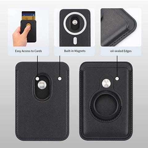 For AirTag 2nd Gen / AirTag 1st Gen Positioner Fiber Card Clip Anti-Theft Card Tracker Protection Cover, Magnetic, Paste