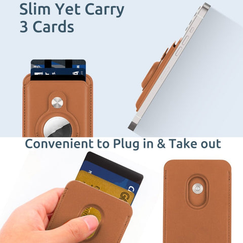For AirTag 2nd Gen / AirTag 1st Gen Positioner Fiber Card Clip Anti-Theft Card Tracker Protection Cover, Magnetic, Paste