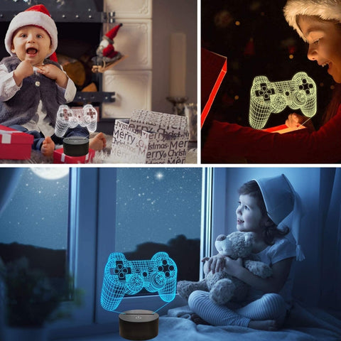 3D Game Handle Three-dimensional Colorful LED Lights, Touch Black Base, Touch Crack Base, Touch Black Base+Remote Control, Touch Crack Base+Remote Control