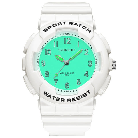SANDA Small Fresh Digital All-match Waterproof Luminous Student Watch