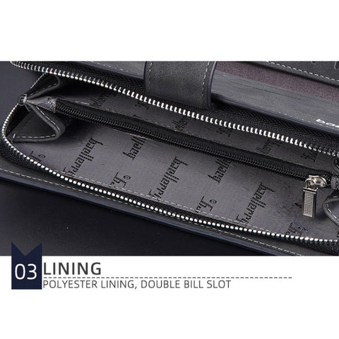 Baellerry Matte Leather Multi-card Slot Men Clutch Bag Zip Buckle Vintage Wallet