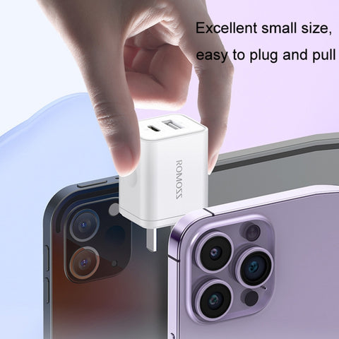 ROMOSS PD20W Fast Charger For Apple/Huawei And Xiaomi, CN Plug, Single-port, Double-port, For Apple PD Charging Cable