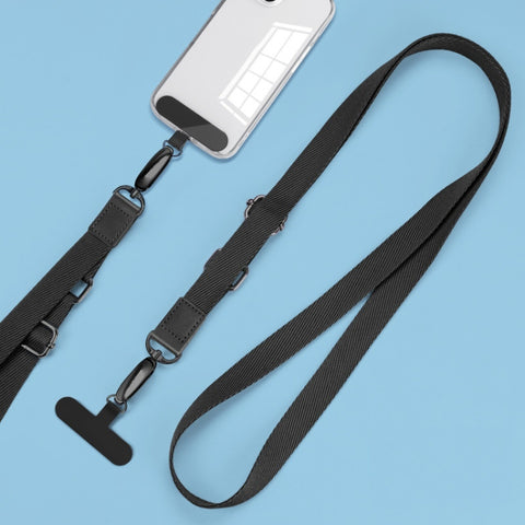 Mobile Phone Messenger Lanyard Adjustable Wide Hanging Neck Sling, Matcha Green, Gem Blue, Dark Purple, Orange, Silver, Classic Black