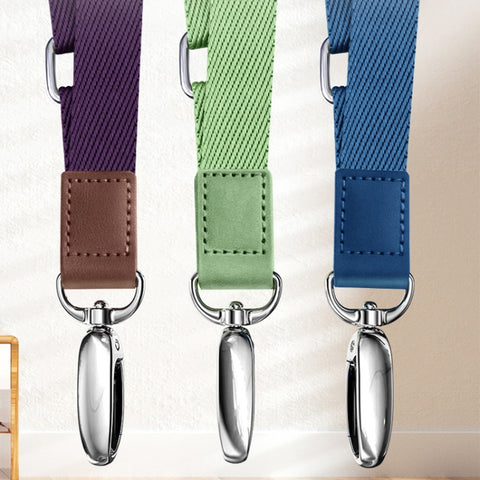 Mobile Phone Messenger Lanyard Adjustable Wide Hanging Neck Sling, Matcha Green, Gem Blue, Dark Purple, Orange, Silver, Classic Black