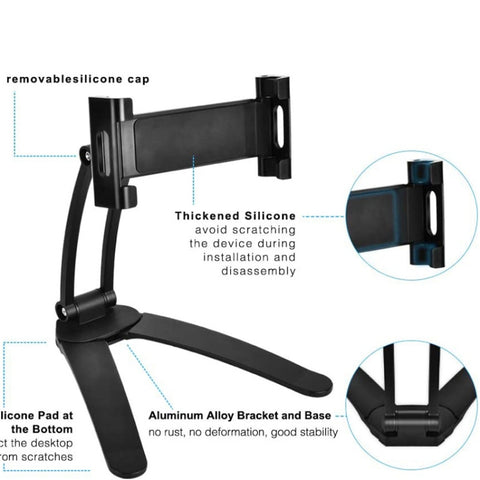 2 In 1 Aluminum Alloy Tablet PC Holder Wall Mount Mobile Phone Holder