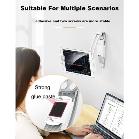 2 In 1 Aluminum Alloy Tablet PC Holder Wall Mount Mobile Phone Holder