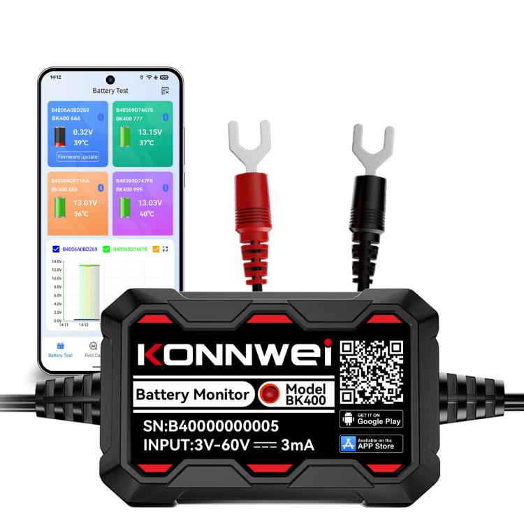 KONNWEI 360V Car Battery Monitor Diagnostic Tool, BK400
