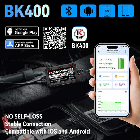 KONNWEI 360V Car Battery Monitor Diagnostic Tool, BK400