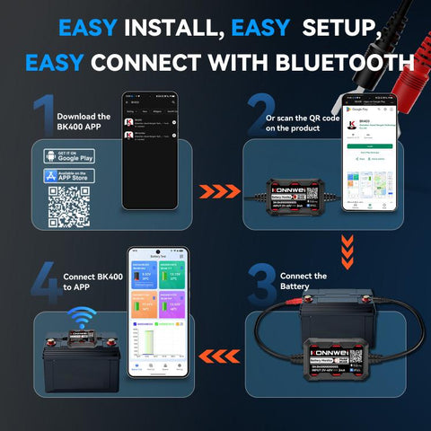 KONNWEI 360V Car Battery Monitor Diagnostic Tool, BK400