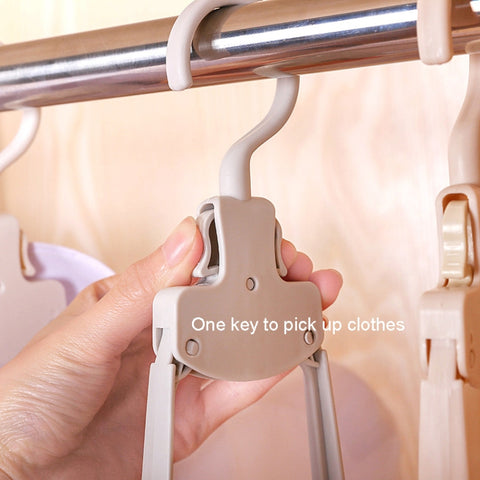 Plastic Travel Folding Hanger Portable Clothes Wide Shoulder Traceless Drying Rack