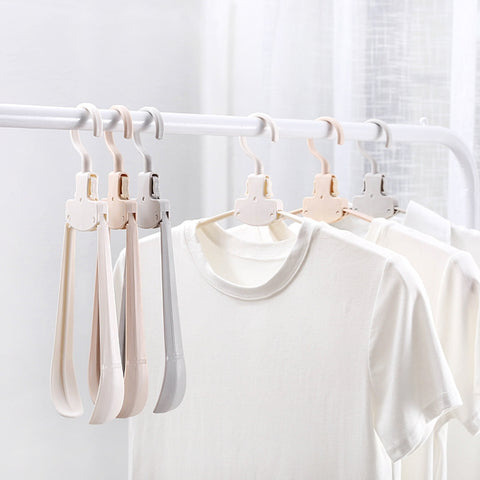 Plastic Travel Folding Hanger Portable Clothes Wide Shoulder Traceless Drying Rack
