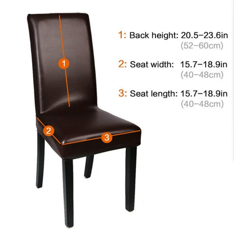 Household Elastic Siamese Chair Cover Waterproof PU Leather Hotel Seat Stool Sleeves