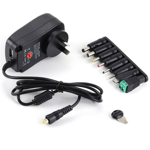 30W USB Interface Adjustable Power Adapter With Power Monitoring LED Light, US Plug, EU Plug, UK Plug, AU Plug
