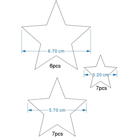 20pcs /Set Acrylic Stars Mirror Stereo Wall Stickers Home Decoration Soft Mirror, Stars