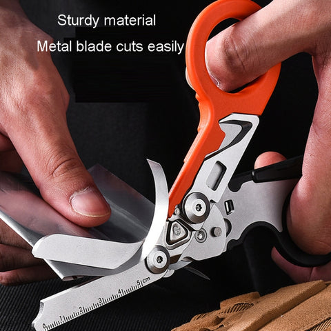 Multifunctional Outdoor First Aid Equipment Foldable Gadget Scissors