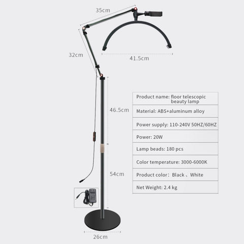 LED Half Moon Beauty Lamp Manicure Eyebrow Tattoos Eyelash Fill Light, EU Plug, US Plug, UK Plug, AU Plug