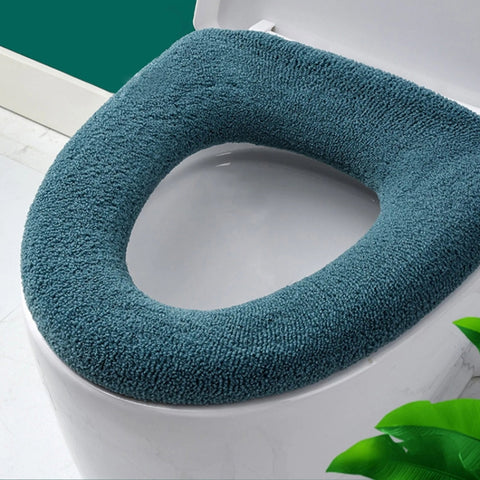 Universal Knitted Washable Toilet Pad Home Thickened Warm Toilet Cover, With Handle Pink, With Handle Gray, With Handle Blue, Flat Pink, Flat Gray, Flat Blue