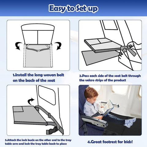 Kids Airplane Seat Extender Portable Travel Seat Cushion, 79 x 44cm