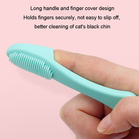 Pet Cats Dog Cleaning Comb Chin Teeth Cleaning Brush Silicone Brush, Green, Purple, Pink