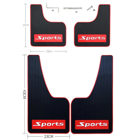 2pcs Car Tire Mud Flap Modification Plastic Anti-Splash Mud Flap, Sports, Cat Eye, Large Sports, Large Blank